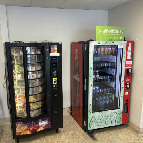 food and drink vending machines in the SMH cafeteria